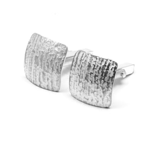 Nature Gifts For Him Sterling Silver Black Cufflinks Black Bark Wood Cuff Links Valentines Gift For Him