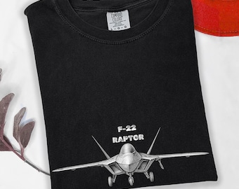 F-22 Raptor T-Shirt Gift for Airplane Enthusiast, Pilot and Dad
