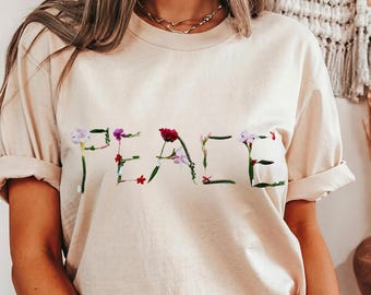 Floral Peace T-Shirt, Activist Gift Tee