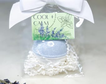 Peppermint Lavender Bath Bomb - All Natural, Dye Free - Build A Gift Box Item