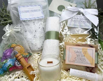 All Natural Wellness Gift Box: Lavender Lemongrass Bath Set