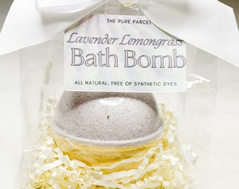 Lavender + Lemongrass Bath Bomb - All Natural Dye Free - Build A Gift Box Item