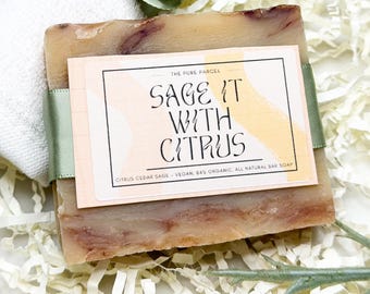 All Natural Vegan Handmade Soap - Citrus, Cedar & Sage - Build A Gift Box Item