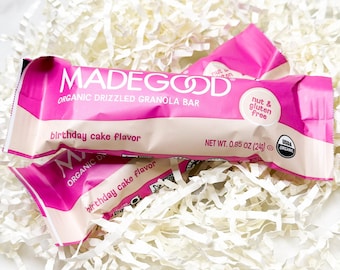 Made Good Birthday Cake Organic Granola Bars - Perfect for a "Birthday Box" - Allergen Friendly, Top 9 Allergen Free - Build A Gift Box Item