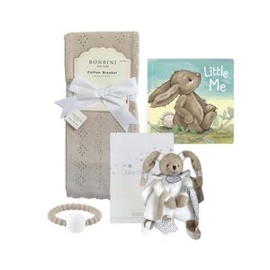 Doudou Et Compagnie Mon DouDou Plush Bunny Rattle, Jellycat Book And Blanket Gift Set