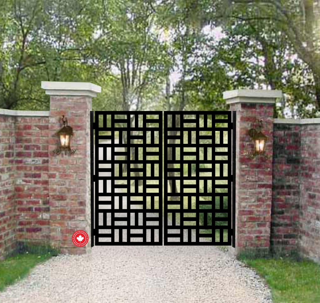 Vertical Geometric Weave Gate | Modern Laser Cut Steel Entry ...
