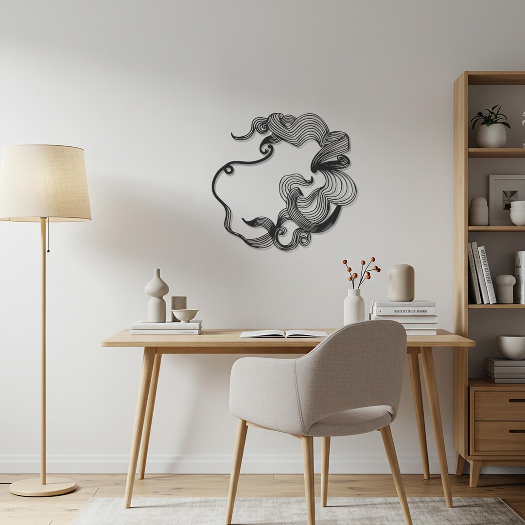 Abstract Line Art Metal Wall Art, Modern Minimalist Metal Wall Decor ...