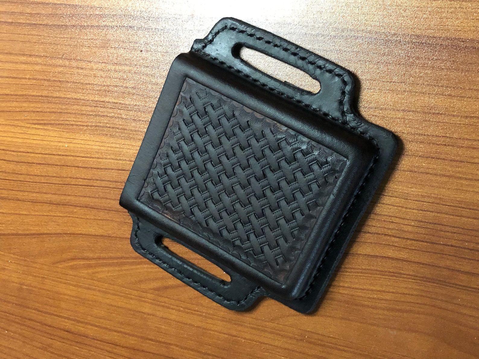 Handcrafted Leather Pancake Phone Holster Etsy