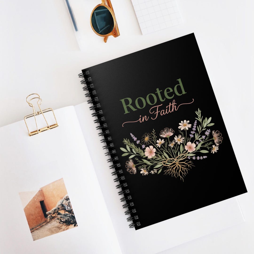 Rooted in Faith Spiral Notebook | Christian Botanical Journal | Bible ...