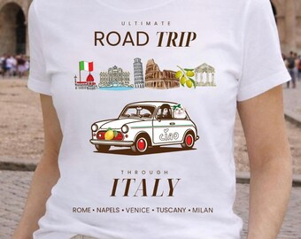 Vintage Italy Road Trip T-Shirt, Italy Souvenir Gift Shirt, Italian T-Shirt
