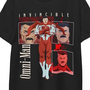 Camiseta gráfica inspirada en Invincible, estilo Mark Grayson, regalo, ropa urbana, camiseta unisex para fans de la épica serie animada, anime y cómic. Black