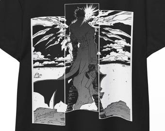 Camiseta de anime Trigun, camiseta de manga Vash the Stampede Nicholas D Wolfwood Love and Peace, camiseta gráfica de anime japonés, ¡regalo para fanáticos de Otaku! ¡Estilo!