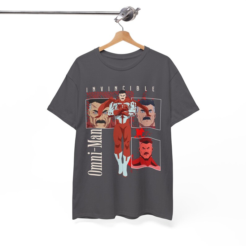 Camiseta gráfica inspirada en Invincible, estilo Mark Grayson, regalo, ropa urbana, camiseta unisex para fans de la épica serie animada, anime y cómic. Charcoal