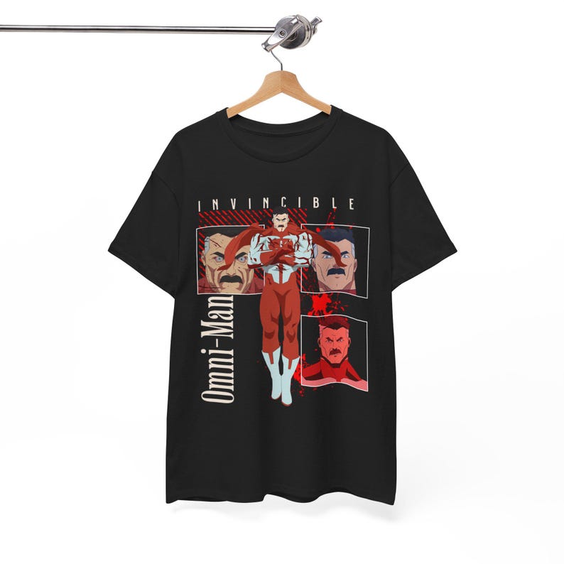 Camiseta gráfica inspirada en Invincible, estilo Mark Grayson, regalo, ropa urbana, camiseta unisex para fans de la épica serie animada, anime y cómic. Black