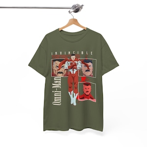 Camiseta gráfica inspirada en Invincible, estilo Mark Grayson, regalo, ropa urbana, camiseta unisex para fans de la épica serie animada, anime y cómic. Military Green