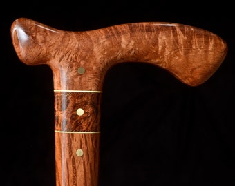 Handmade Walking Cane in Figured Buloke Wood - Wood Art, Gift Idea
