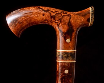 Lapidary Cane with Desert Ironwood Burl and Pietersite