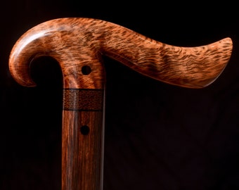 Handmade Bird Cane in Tasmanian Tiger Myrtle and Ebony