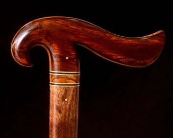 Handmade Bird Cane in Rosewood and Ironwood - Walking Stick, Gift Idea, Wood Art