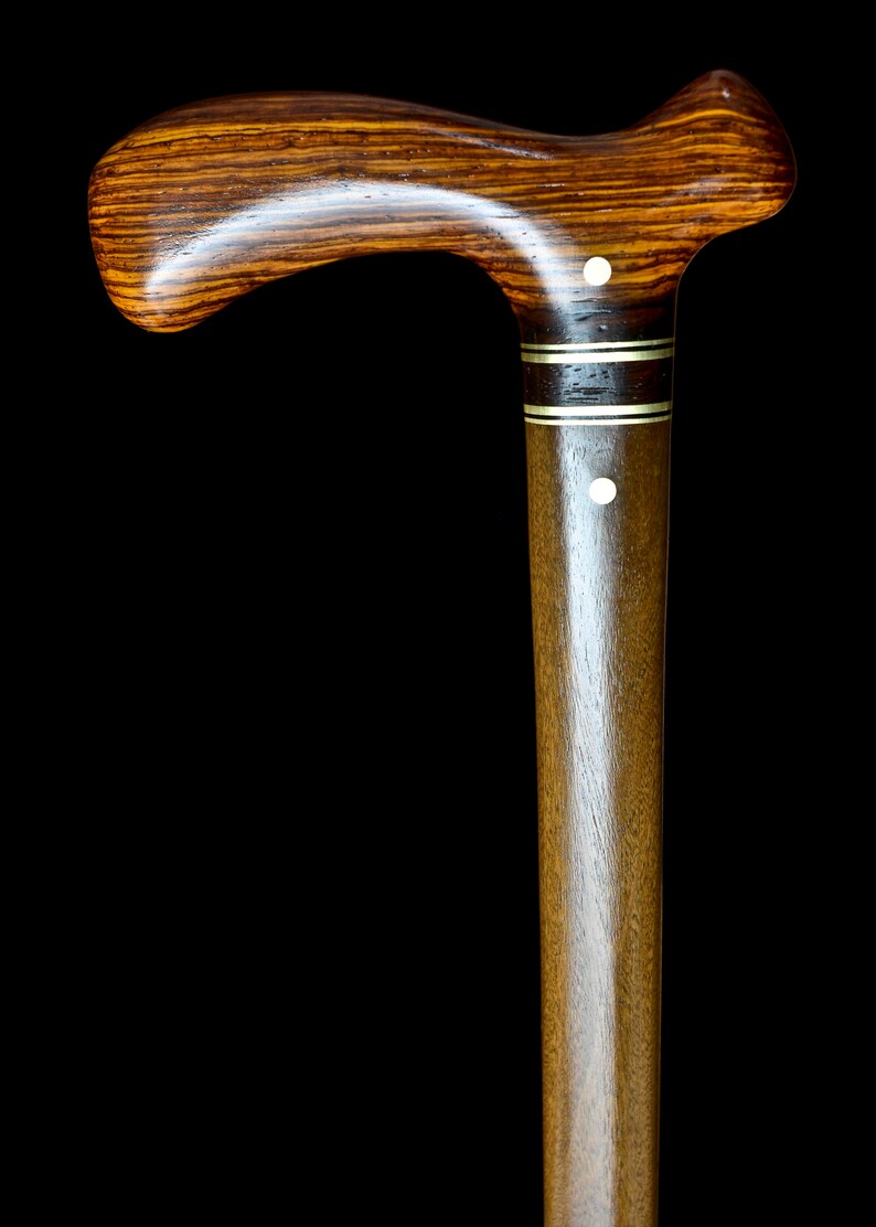 Handmade Walking Cane In Rengas And Lignum Vitae Wood Image 0