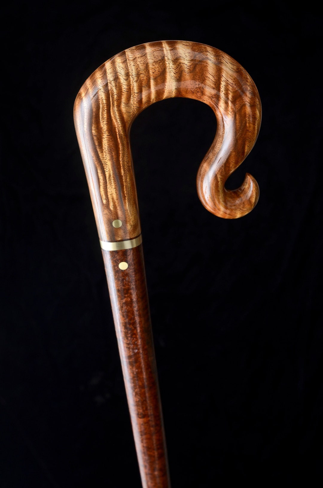 Handmade Walking Cane in Narra and Tasmanian Blackwood Gift Idea, Wood Art Etsy