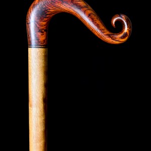 Coco Curl walking cane Cocobolo Goncalo Alves Ebony | Etsy