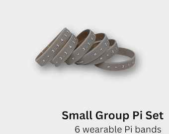 Pi Day Math Bands Set of 6 | Wearable Silicone Bracelets