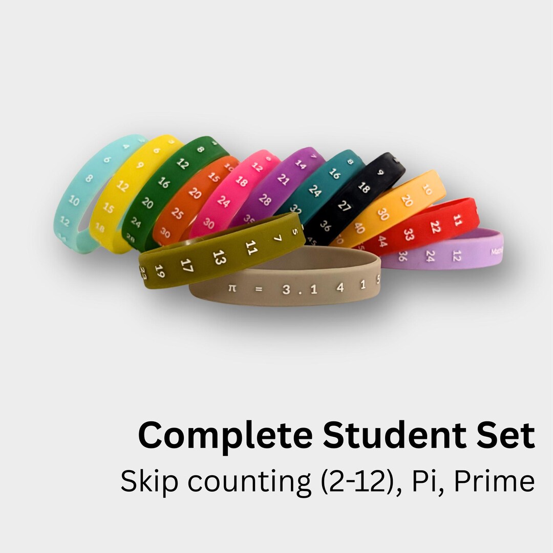 Mathbands Complete Set: Skip Counting, Prime, Pi Fluency Tool - Etsy