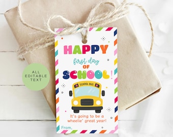 Geschenkanhänger zum Schulanfang, druckbarer Anhänger zum Schulstart, kleine Aufmerksamkeit für Lehrer und Schüler, digitaler Download