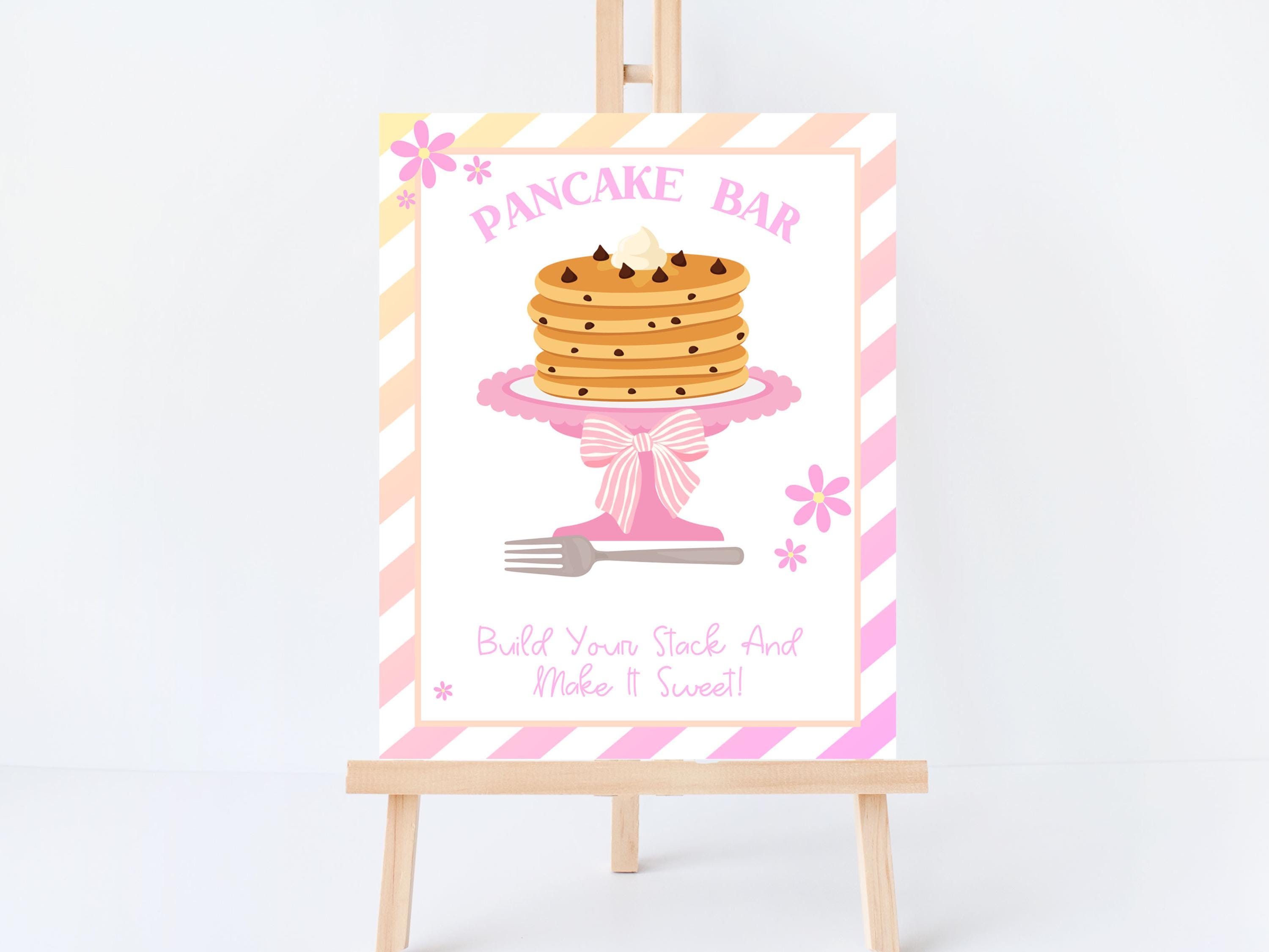 Pancake Bar Sign Printable, Birthday Breakfast Food Sign, Pancakes ...