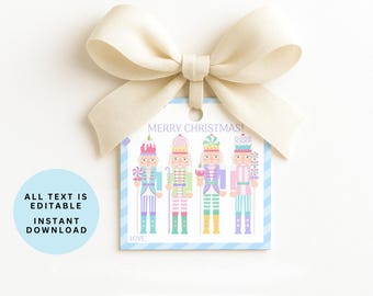 Nutcracker Christmas Favor Tag, Holiday Gift Tag Printable, Christmas Party Gift Tag, Classroom Treat Tags, Christmas Cookie Treat Bag Tag
