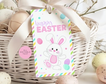 Printable Easter Gift Tag, Easter Party Favor Treat Tag, Easter Classroom Tags For School Teacher Kids, Spring Easter Cookie Bag Tag