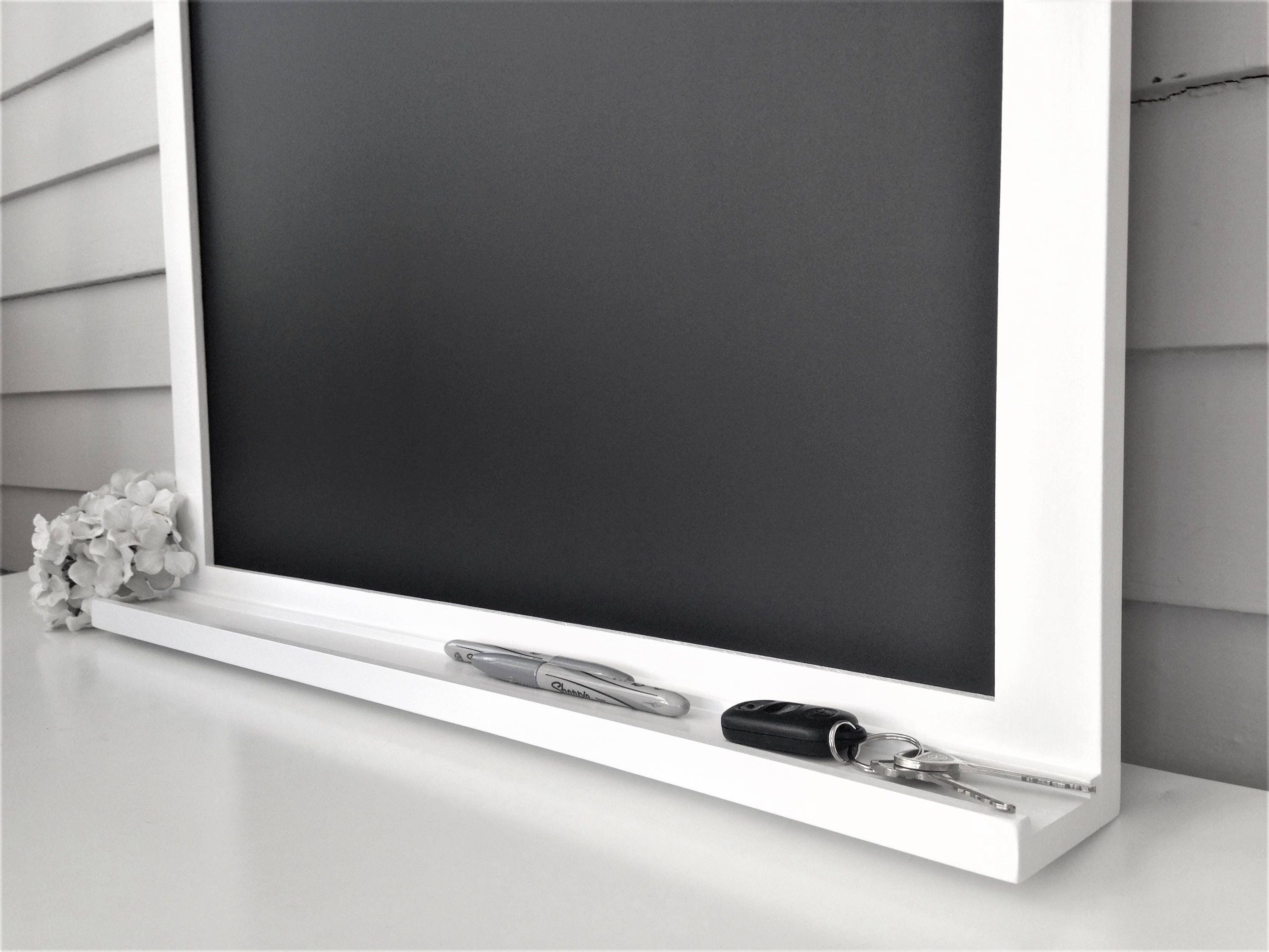 Chalkboard Bright White Frame Message Center Kitchen Etsy