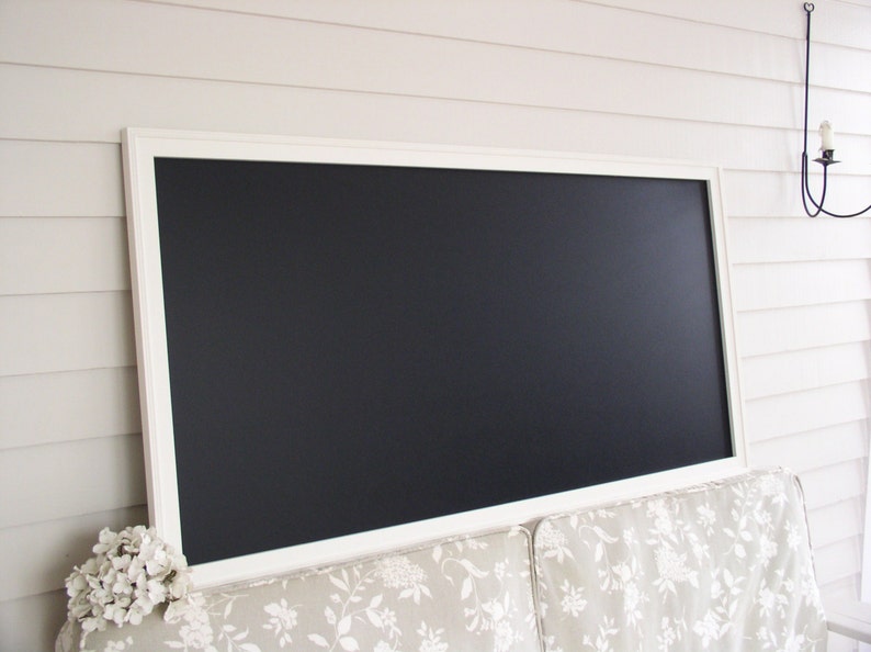 HUGE Magnetic Chalkboard Navy Blue Handmade Fram Restaurant Menu Board 26 x 50 Office Bulletin Board Home Corporate Office Conference Room