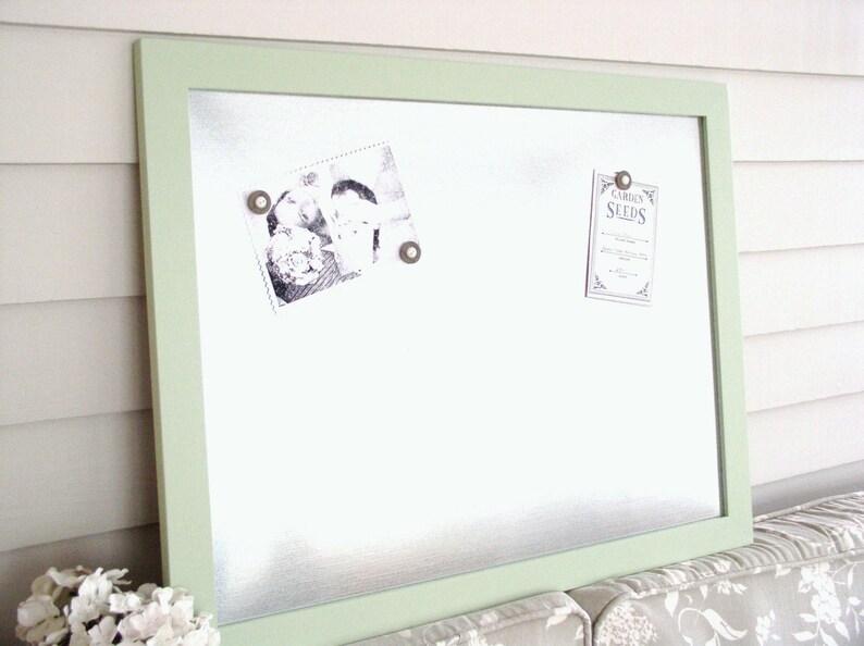 Framed Bulletin Board Dry Erase Galvanized Steel Etsy