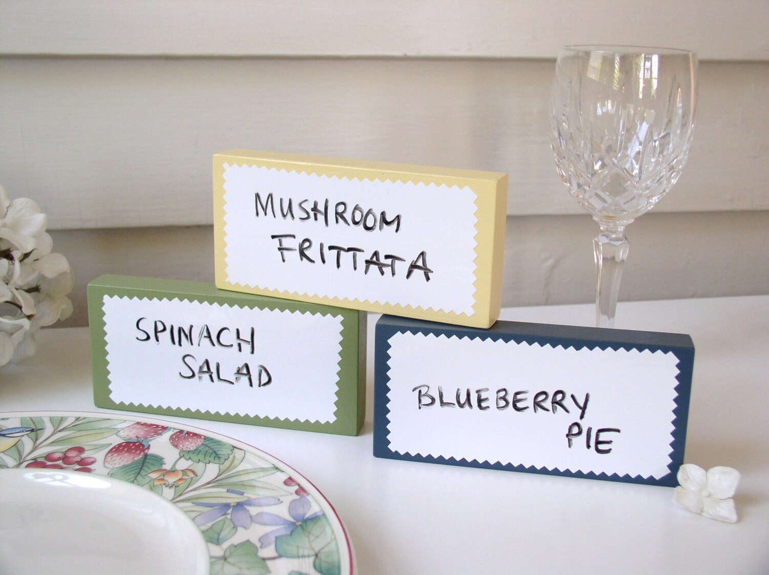Buffet Table Signs Menu Labels Dry Erase or Chalkboard Blocks Etsy