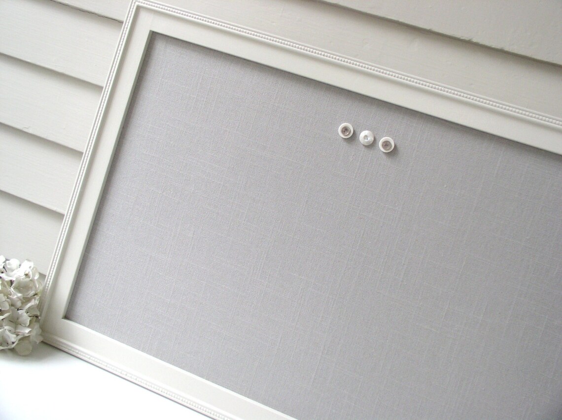 Linen BULLETIN BOARD Framed Memo Board in Etsy