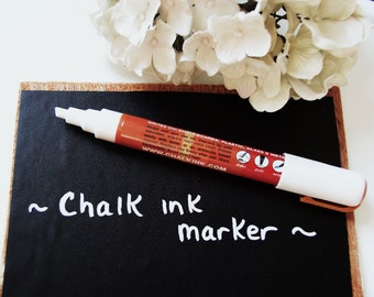 Krijtinktstift Witte pen voor schoolbord, Homeschool Kassier Menubord voor NON-POROUS schoolbord, glas of staal Nat wissen 6 mm beitelpunt