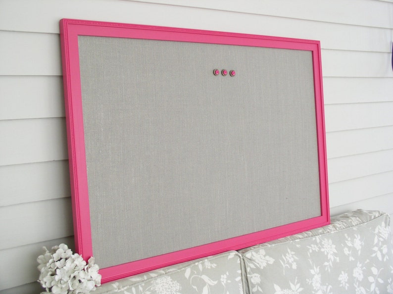 BULLETIN BOARD Hot Pink Fuchsia Solid Wood Framed Etsy