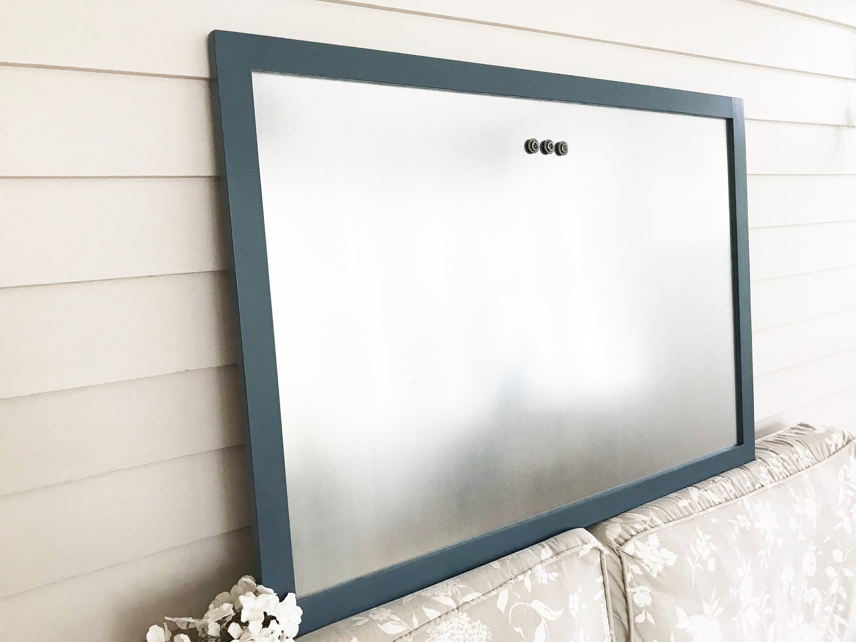 Steel Bulletin Board Handcrafted Wood Frame Etsy
