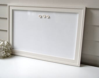 Cottage Magnetic Dry Erase Board, Whiteboard Bulletin Board, 15&quot; x 22&quot; Handmade Solid Wood Frame, China White Memo Magnet Board