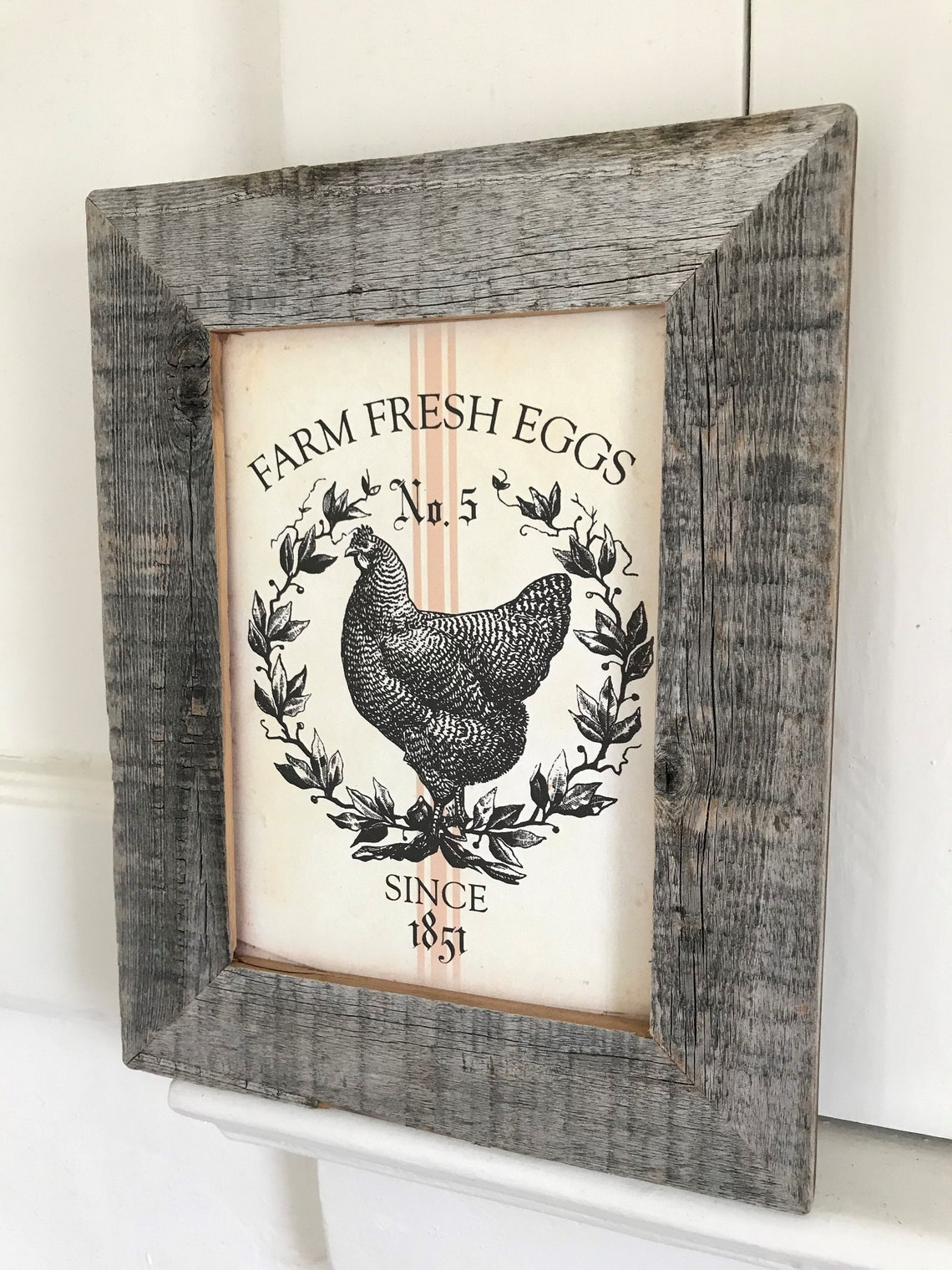 Kitchen Framed Wall Art Farmhouse Fresh Eggs Chicken Print Etsy
