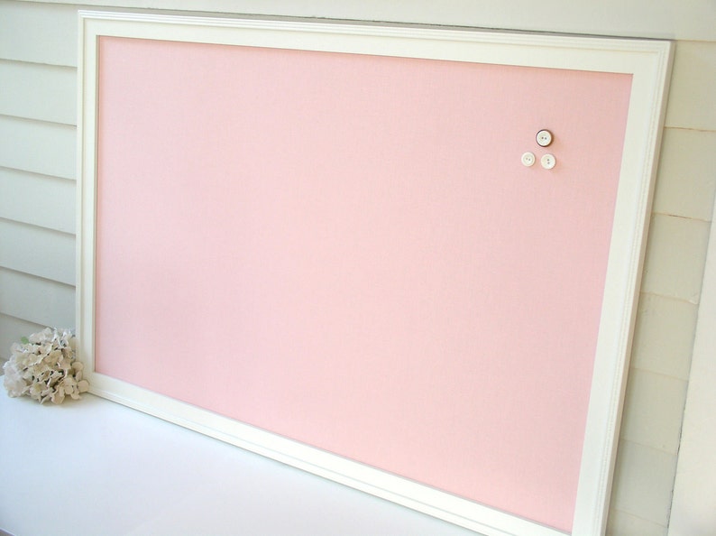 Girl's BULLETIN BOARD Framed Memo Board Soft Pink Etsy