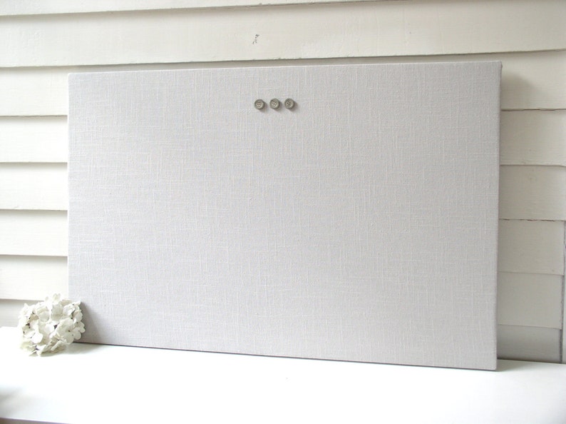 Soft Gray Linen Memo Board 22 X 34 Bulletin Etsy