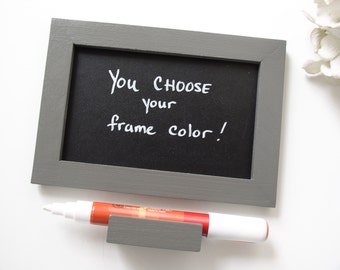 Mens Mini Chalkboard - Eco-Friendly Magnetic Blackboard for the Fridge or File Cabinet or Desktop in Charcoal Gray