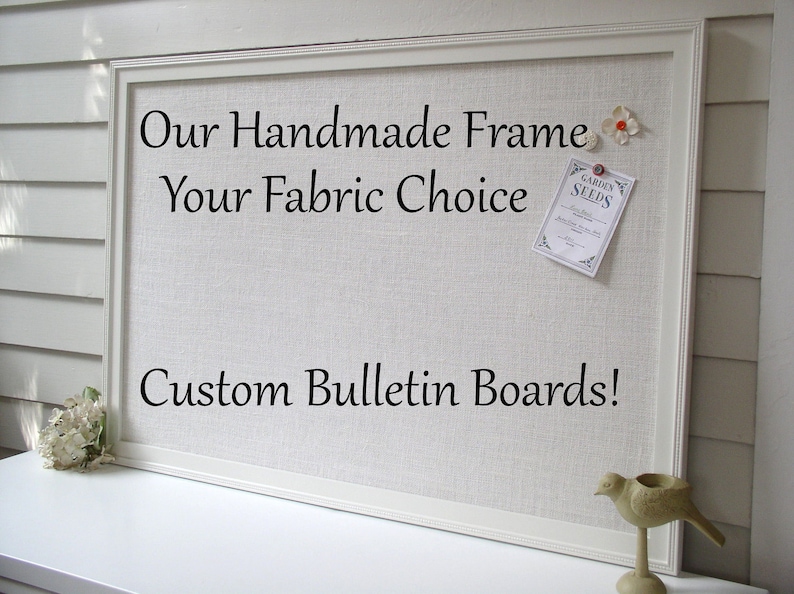 China white / ivory burlap magnet memory board