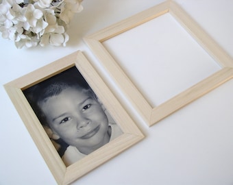 Magnetic Wood Picture Frame - YOU CHOOSE SIZE - Solid Wood Photo Frame for Refrigerator, Magnet Board or Office Filing Cabinet