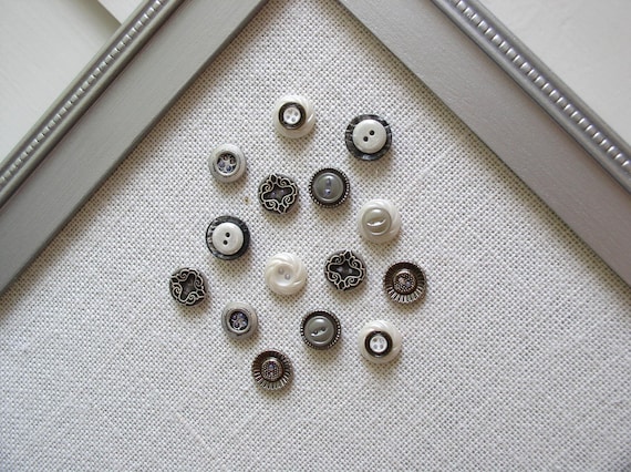 Vintage Style Button Magnets Metallic Set of 12 Extra STRONG