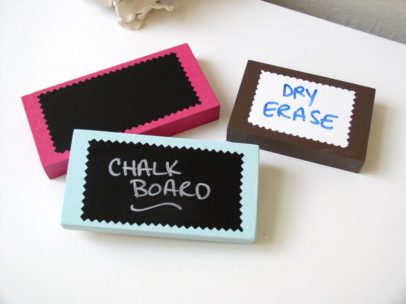 Mini Chalkboard or Dry Erase Block Solid Wood YOU CHOOSE Etsy
