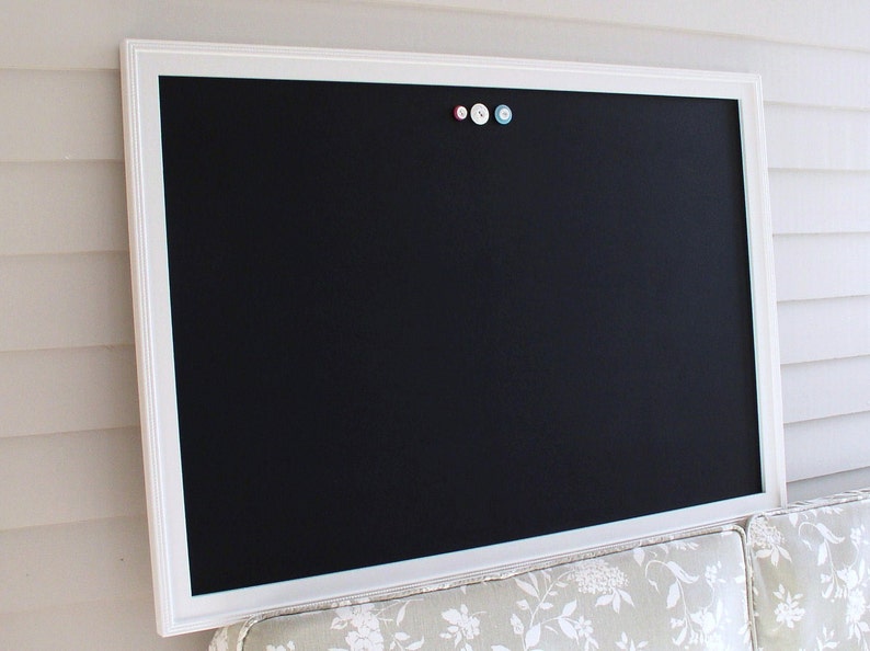 WEDDING CHALKBOARD Extra Large Magnetic Board Framed Blackboard Memo Board Deluxe Size with Handmade Frame and Vintage Button Magnets